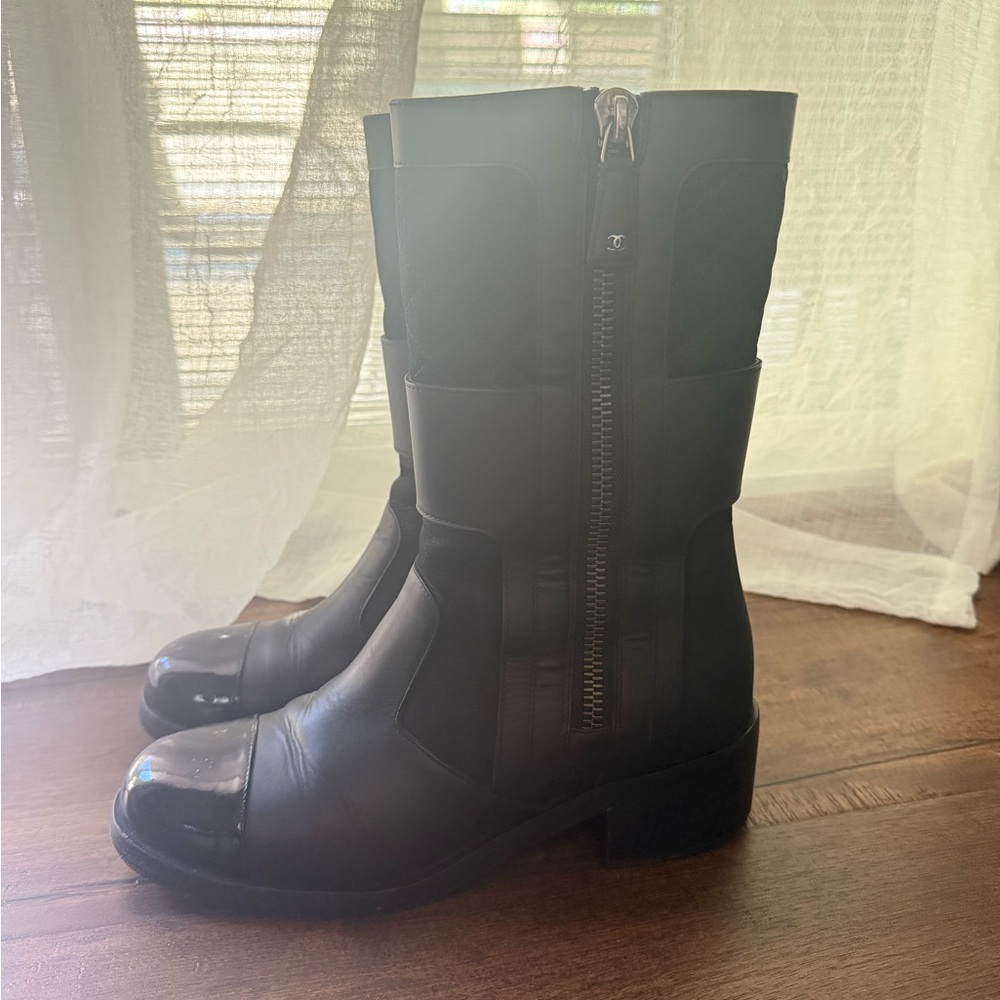 CHANEL Black Ankle Boots